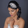 Silver Diamond White Pearl & Rhinestone Side Accented Bridal Wedding Headband Headpiece 9611