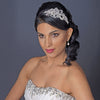 Silver Freshwater Pearl, Crystal & Rhinestone Side Accented Bridal Wedding Headband Headpiece 9628