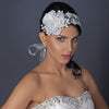 Elegant Light Ivory Ribbon Flower Bridal Wedding Headband or Bridal Wedding Belt Accessory 9668