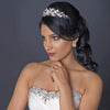Silver Clear Rhinestone Floral Swirl Leaf Bridal Wedding Tiara Headpiece 9701
