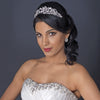 Silver Clear Swarovski Crystal Bead & Rhinestone Floral Swirl Bridal Wedding Tiara Headpiece 9712