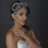 Rhodium Clear Rhinestone Hand Wired Twigs Ribbon Bridal Wedding Hair Comb 4654