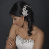 Silver Freshwater Pearl & Rhinestone Floral Vine Side Bridal Wedding Hair Comb