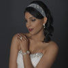 Rhodium CZ Crystal & Diamond White Pearl Drop Bridal Wedding Earrings 76017