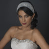 Rhodium CZ Crystal & Diamond White Pearl Drop Bridal Wedding Earrings 76017