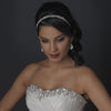 Silver Clear Rhinestone Stretch Black Bridal Wedding Elastic Headband 1248