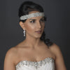 Rhinestone Beaded Ivory Bridal Wedding Elastic Headband or Applique Bridal Wedding Belt for Dress (Silver or Gold) HP 1348