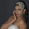 Gold Clear Marquise Rhinestone Wired Deco Side Accented Bridal Wedding Headband 19255