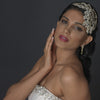 Vintage Couture Leaves Side Accented Crystal Bridal Wedding Faceframer Bridal Wedding Headband 19255
