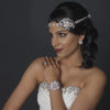 Floral Rhinestone Design Ribbon Bridal Wedding Headband or Bridal Wedding Belt 3325