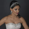 Silver Vine Bridal Wedding Headband with Freshwater Pearl, Swarovski Crystal Bead & Rhinestone Accents 6903