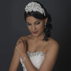 Exquisite Ivory Russian Tulle Cap Bridal Wedding Headband of Pearls & Rhinestones 9603