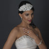 Exquisite Ivory Russian Tulle Cap Bridal Wedding Headband of Pearls & Rhinestones 9603