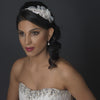Exquisite Side Accented Rhinestone, Pearl & Ivory Tulle Bridal Wedding Headband 9609