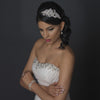 Silver Freshwater Pearl, Crystal & Rhinestone Side Accented Bridal Wedding Headband Headpiece 9628