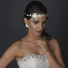 Beautiful Crystal, Porcelain & Pearl Bridal Wedding Silver and Gold Jewelry Set NE 1015