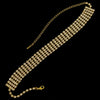 Gold Clear 5 Row Choker Bridal Wedding Necklace N 10046
