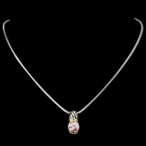 Antique Silver with Pink Stone Designer Pendant N 1246