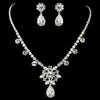 Silver Clear Kim Kardashian's Inspired CZ Crystal Bridal Wedding Jewelry Set 1538