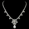 Silver Clear “Kim Kardashian” Inspired CZ Crystal Bridal Wedding Necklace 1538