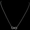 Rhodium Clear CZ Infinity Bridal Wedding Necklace 1724