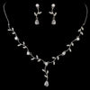 Silver Cubic Zirconia Vine Bridal Wedding Jewelry Set N 2014 & E 2657