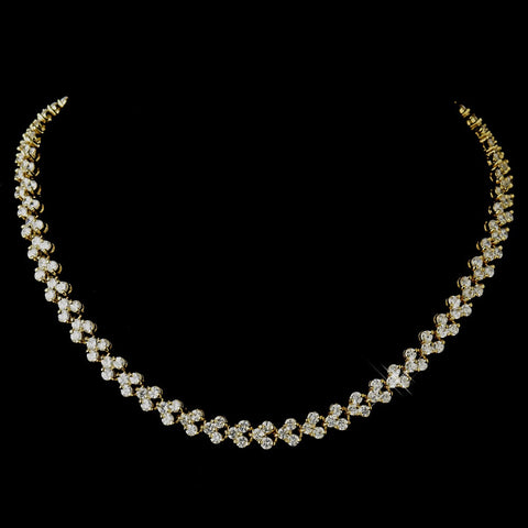 Wonderful Gold Clear CZ Follow Me Bridal Wedding Necklace 2026