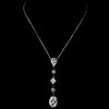Antique Silver Clear CZ Bridal Wedding Necklace 2088