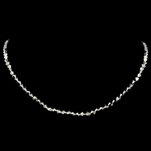 Hematite Swarovski Crystal Stretch Bridal Wedding Necklace N 235