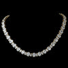 Gold Cubic Zirconia Bridal Wedding Necklace N 2403