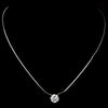 Silver Clear Oval CZ Crystal Bridal Wedding Necklace 2442 & Bridal Wedding Earrings 2432