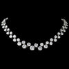 Silver Cubic Zirconia Bridal Wedding Necklace 2543