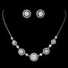 Bridal Wedding Necklace Earring Set N 2556 E 2288 Silver Clear