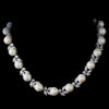 Silver Diamond White Pearl Bridal Wedding Necklace 2592 Bridal Wedding Earrings 5152 Bridal Wedding Jewelry Set