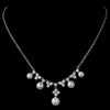 Bridal Wedding Necklace Earring Set N 2615 E 5248 Silver Ivory