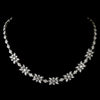 Antique Silver Clear CZ Stone Bridal Wedding Necklace 2626 & Bridal Wedding Earrings 5215 Bridal Wedding Jewelry Set