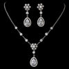 Bridal Wedding Necklace Earring Set N 2724 E 3091 Silver Clear