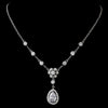 Silver CZ Bridal Wedding Necklace N 2724