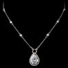 Silver Clear Cubic Zirconia Bridal Wedding Necklace N 2729