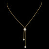 Glamorous Gold Clear CZ Bolo Style Bridal Wedding Necklace 3386