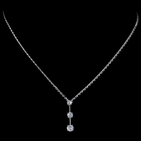 Three Stone Cubic Zirconia Bridal Wedding Jewelry Set NE 3516