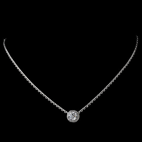 Bridal Wedding Necklace 3534 Silver Clear
