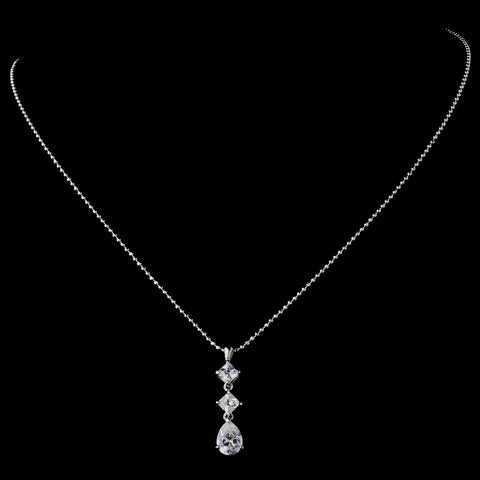 * Stunning Gold Clear CZ Bridal Wedding Necklace N 3618