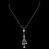 Gorgeous Antique Silver Clear Chandelier Drop CZ Bridal Wedding Necklace N 3811