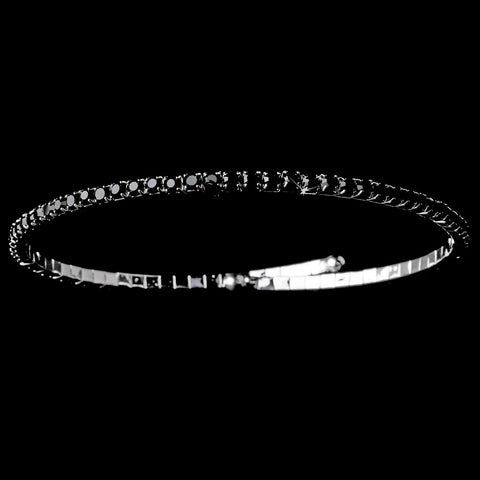 * Bridal Wedding Necklace 398 Silver Black