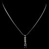 Stunning Silver Designer Inspired Black Crystal Pendant Bridal Wedding Necklace 4082