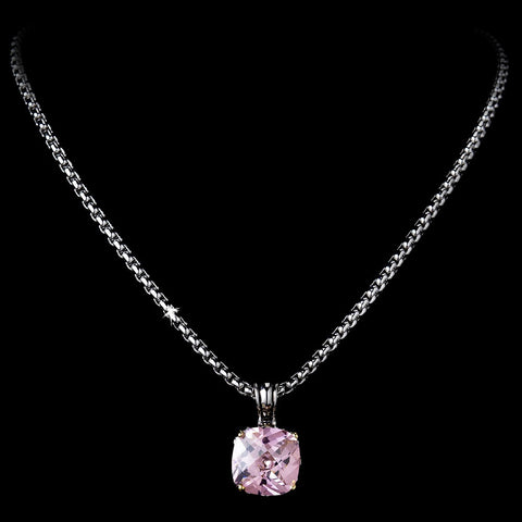 Superb Designer Inspired Pink CZ Crystal Bridal Wedding Necklace 4115