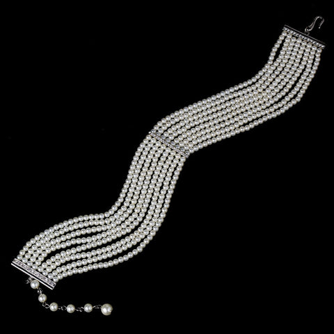 Bridal Wedding Necklace 601 Earring 3889 Silver White