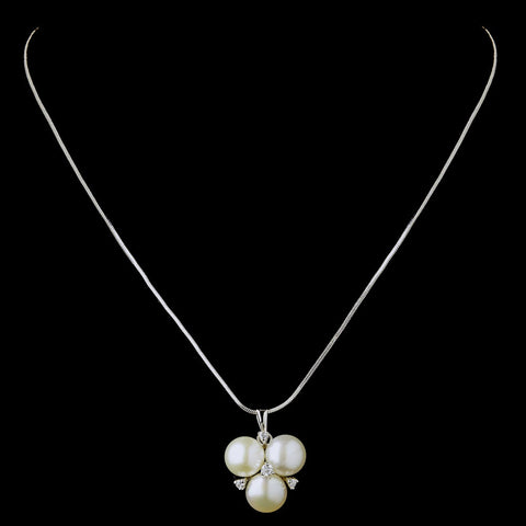 Elegant Freshwater Pearl CZ Bridal Wedding Necklace N 6501