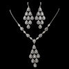 Antique Silver Clear CZ Crystal Chandelier Drop Bridal Wedding Necklace 6526 and Bridal Wedding Earrings 6662 Bridal Wedding Jewelry Set